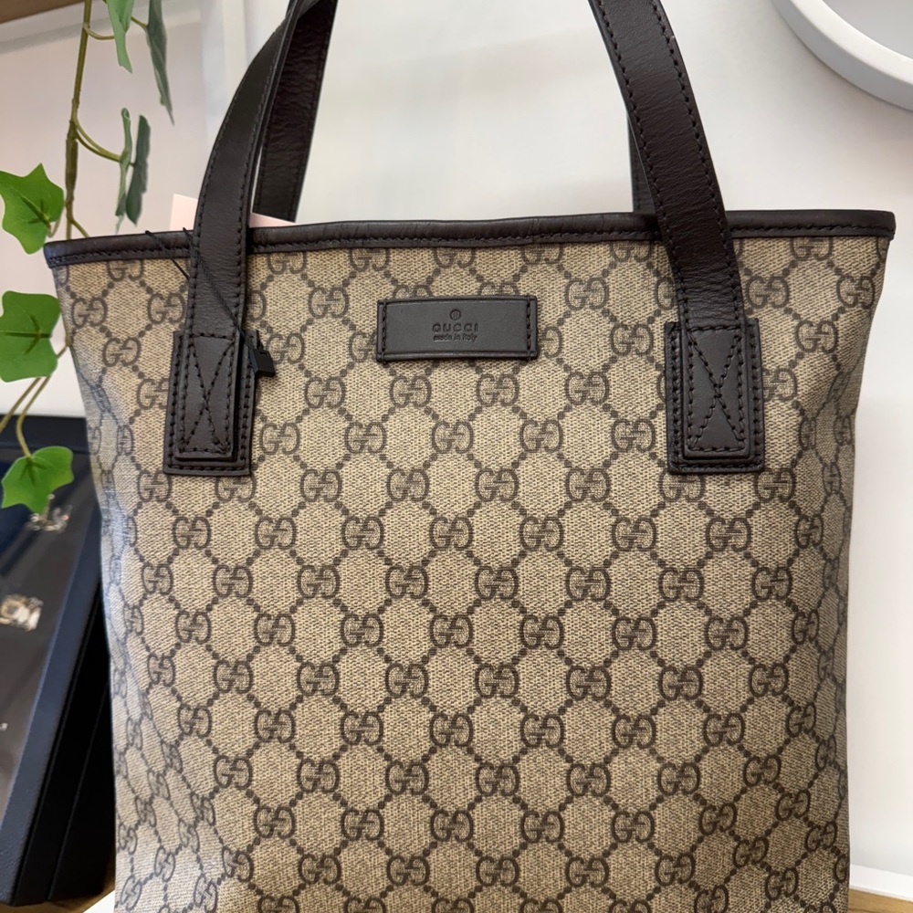Gucci Brown and Beige Signature Tote